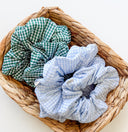 Handmade Gingham Scrunchies: Cotton Hair Tie