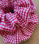 Handmade Gingham Scrunchies: Cotton Hair Tie