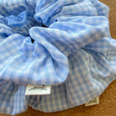 Handmade Gingham Scrunchies: Cotton Hair Tie
